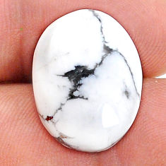Natural 16.40cts howlite white cabochon 21x16 mm oval loose gemstone s28922