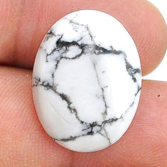 Natural 16.30cts howlite white cabochon 22x17 mm oval loose gemstone s28929
