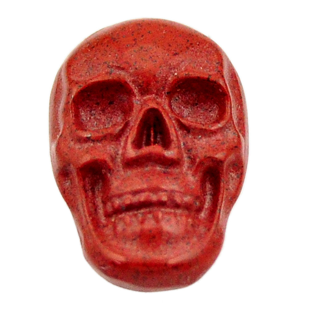 Natural 7.40cts jasper red carving 17.5x12 mm fancy skull loose gemstone s18121