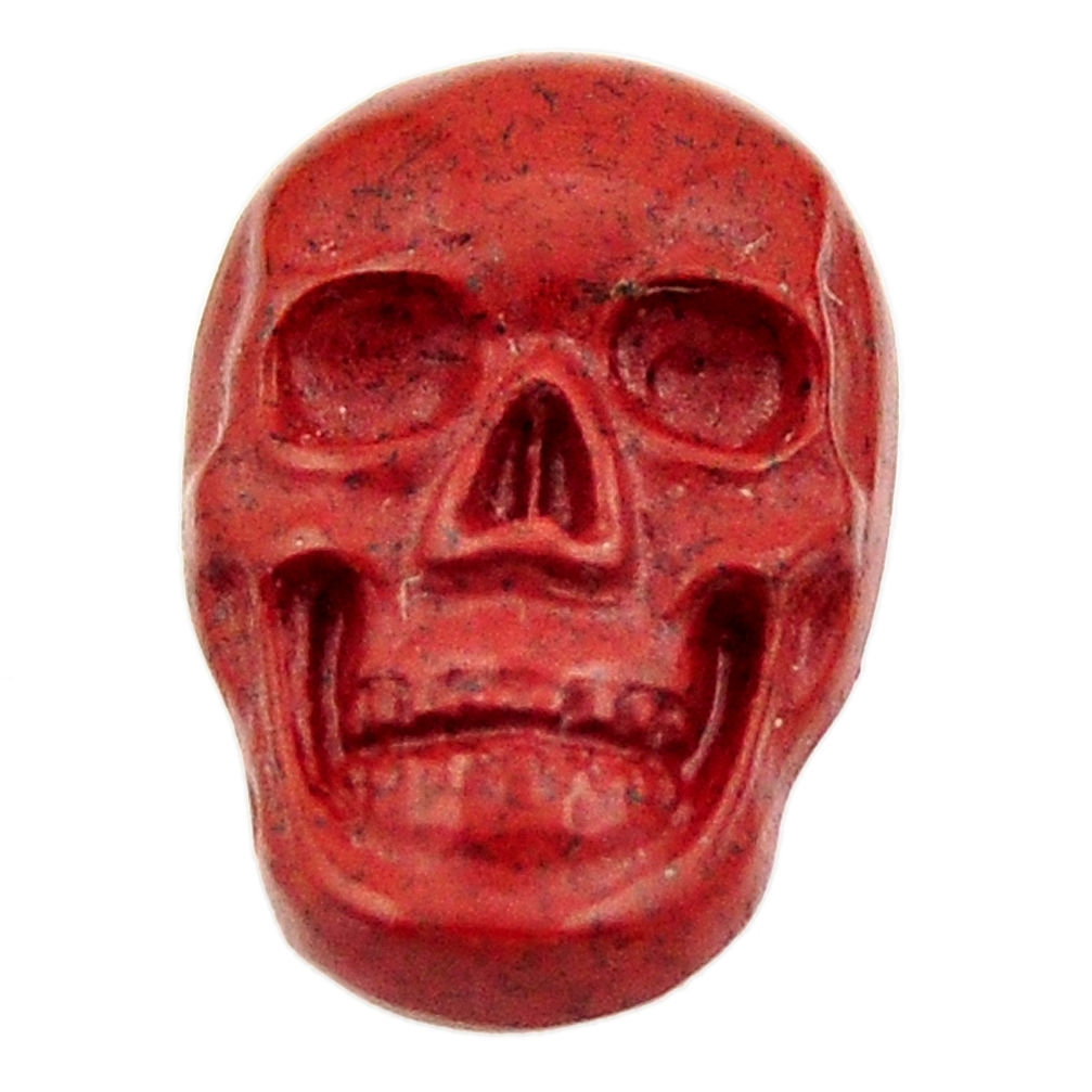 Natural 7.30cts jasper red carving 17.5x12 mm fancy skull loose gemstone s18123
