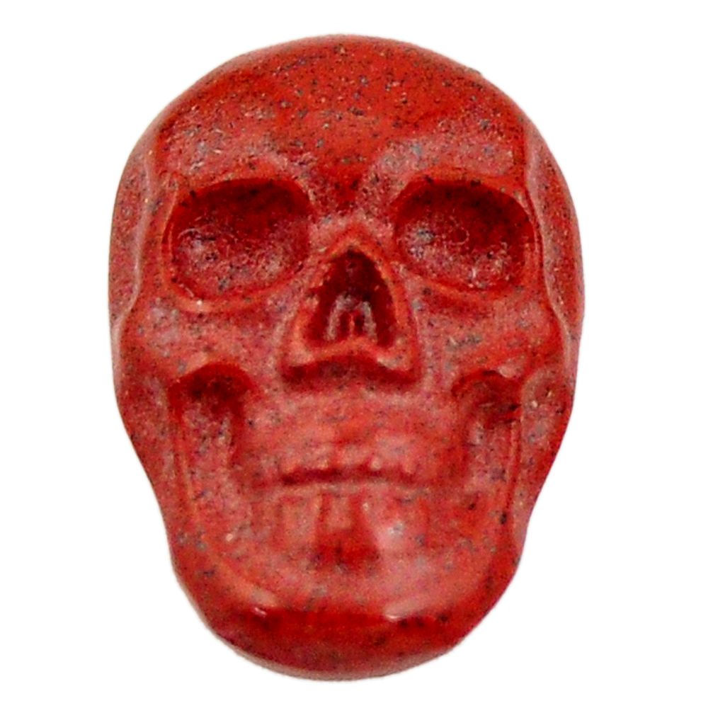 Natural 8.25cts jasper red carving 18x12 mm fancy skull loose gemstone s18184