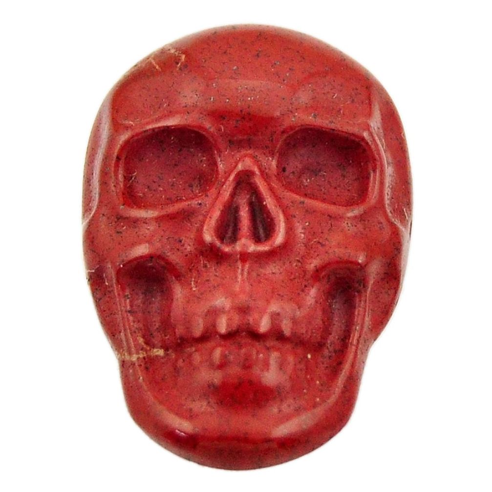 Natural 15.30cts jasper red carving 23.5x16 mm fancy skull loose gemstone s18007