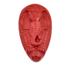 Natural 24.10cts jasper red carving 32x18 mm loose elephant gemstone s30050