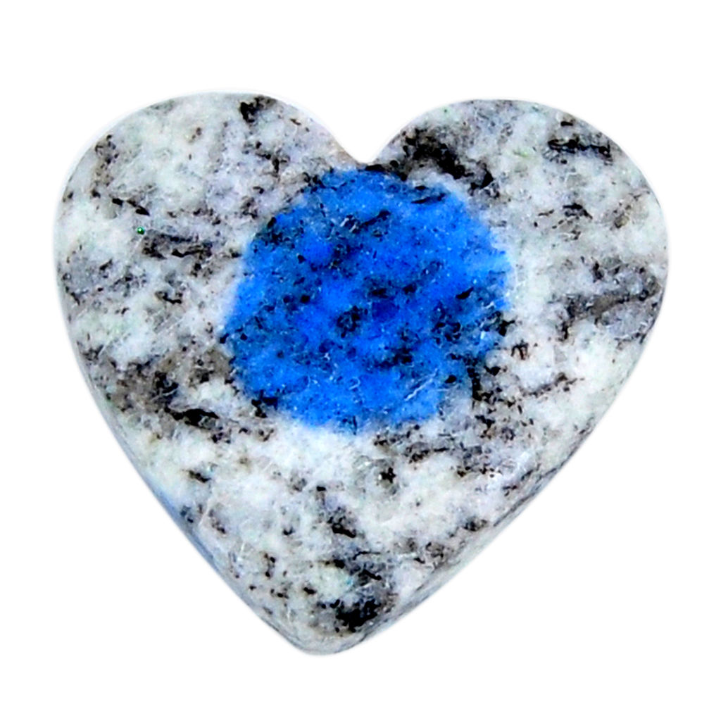 Natural 14.30cts k2 blue (azurite in quartz) 21x20mm heart loose gemstone s19171