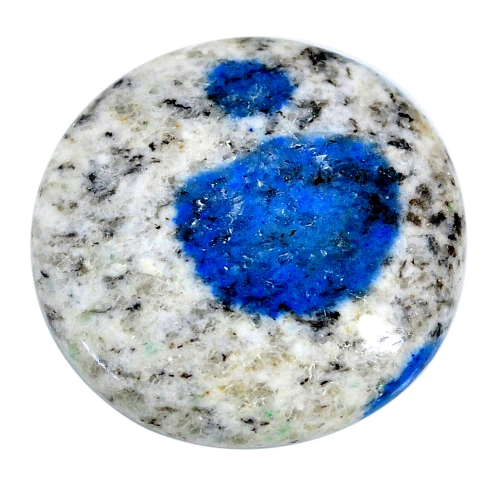 Natural 23.35cts k2 blue (azurite in quartz) 24x24mm round loose gemstone s20409