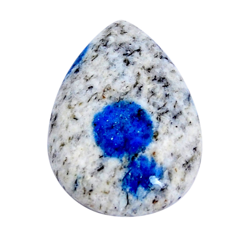 Natural 19.35cts k2 blue (azurite in quartz) 26x18 mm pear loose gemstone s29726