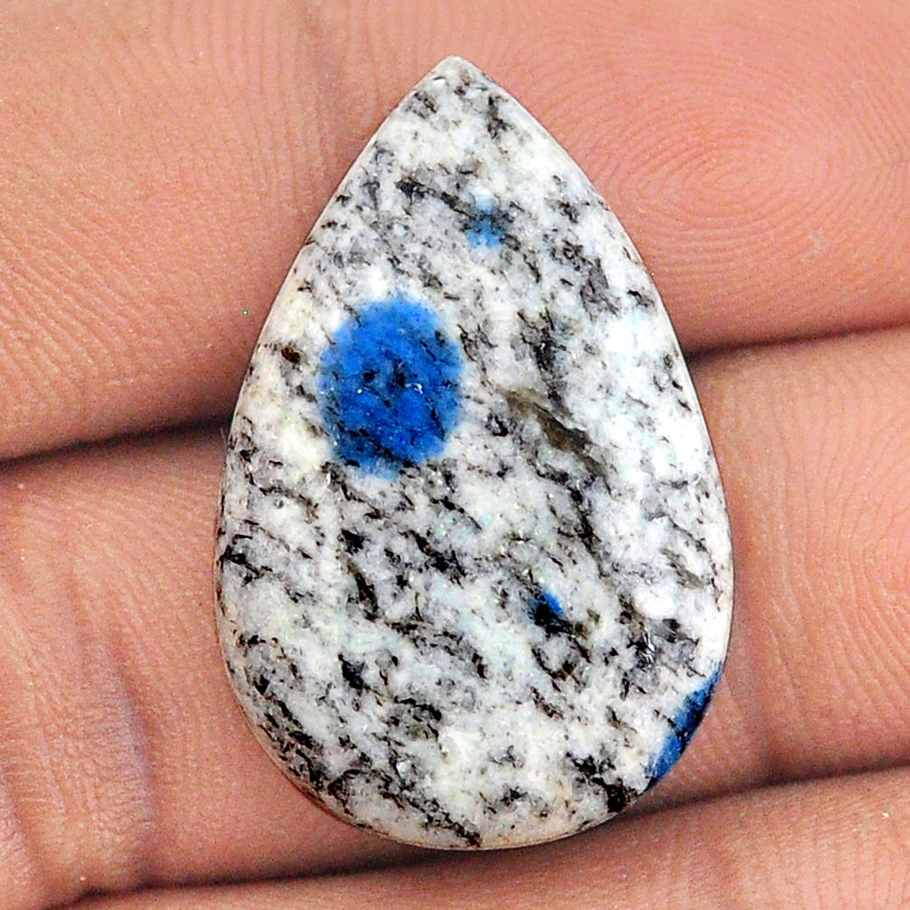 Natural 22.35cts k2 blue (azurite in quartz) 29x18 mm pear loose gemstone s25643