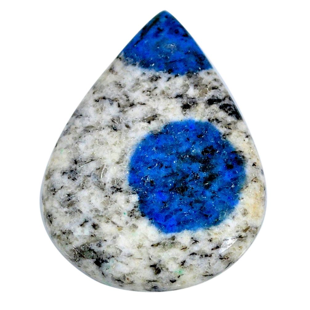 Natural 20.10cts k2 blue (azurite in quartz) 31x23 mm pear loose gemstone s20390