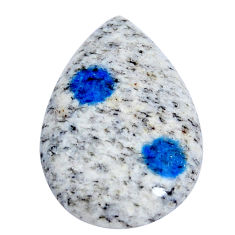 Natural 33.25cts k2 blue (azurite in quartz) 35x24 mm pear loose gemstone s29731