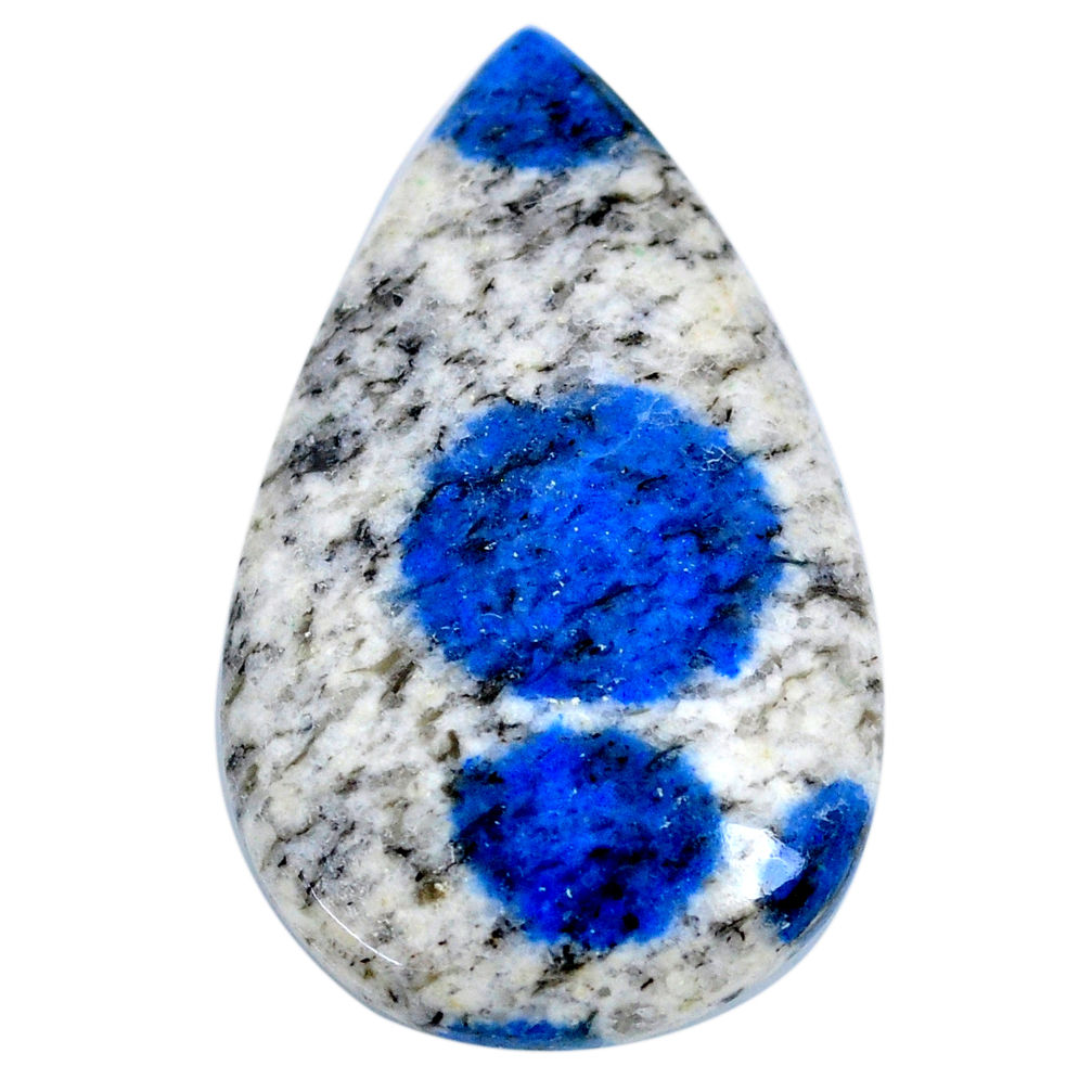 Natural 34.35cts k2 blue (azurite in quartz) 37x22 mm pear loose gemstone s20389