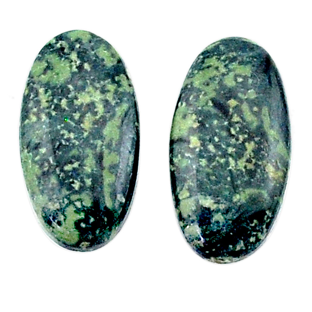 Natural 12.40cts kambaba jasper cabochon 19x10 mm pair loose gemstone s25117