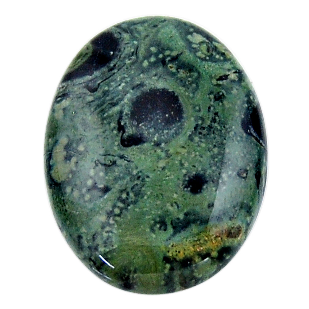 Natural 26.25cts kambaba jasper green cabochon 30x22 mm loose gemstone s19003