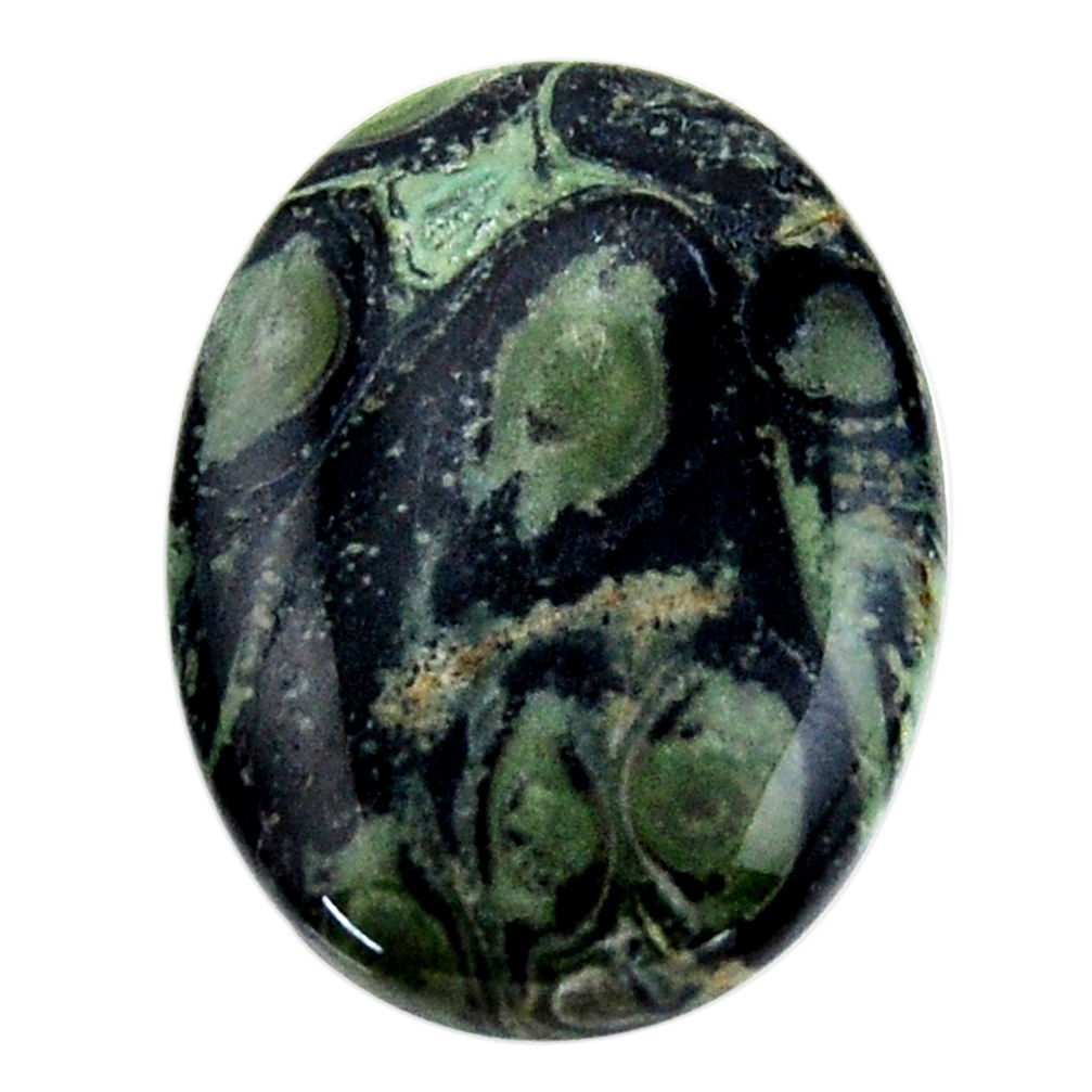 Natural 27.25cts kambaba jasper green cabochon 30x22 mm loose gemstone s19011