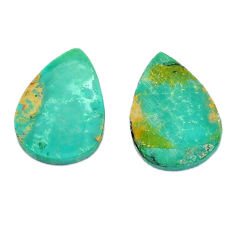 Natural 12.85cts kingman turquoise 18x13 mm pear loose gemstone pair s28142