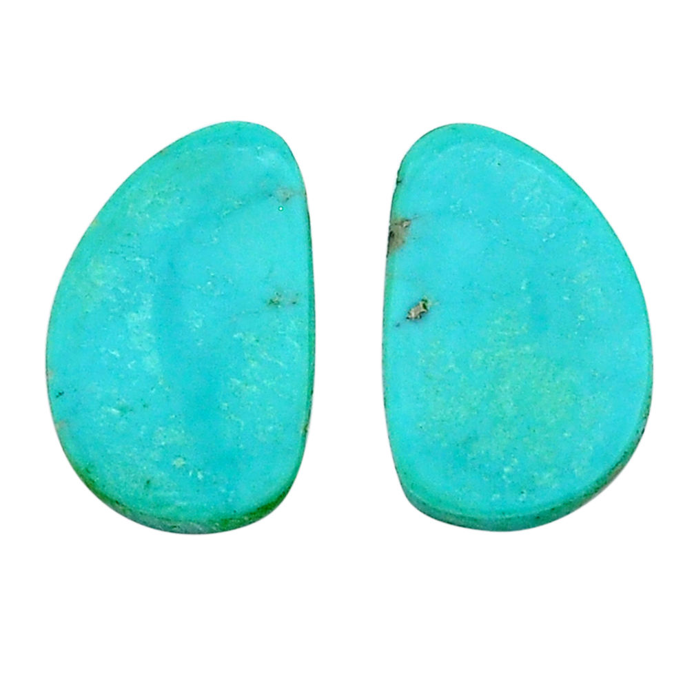 Natural 12.85cts  turquoise green 20x12 mm loose gemstone pair s28130