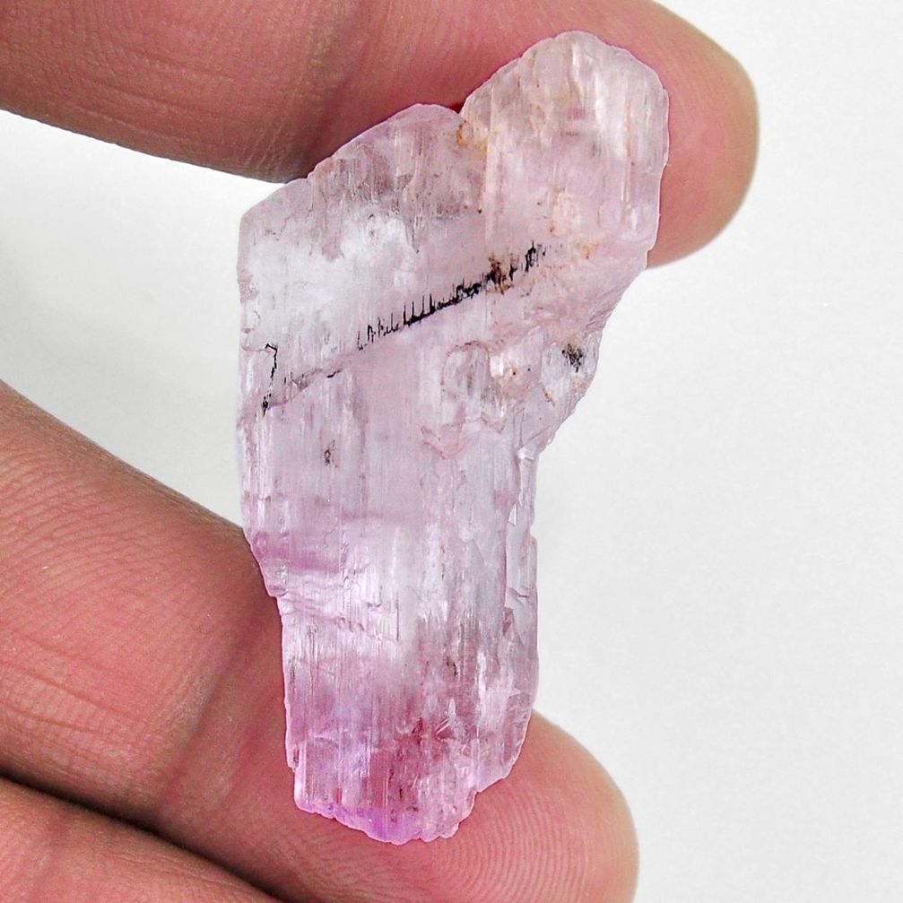 Natural 43.15cts kunzite rough pink rough 42x19 mm fancy loose gemstone s19990