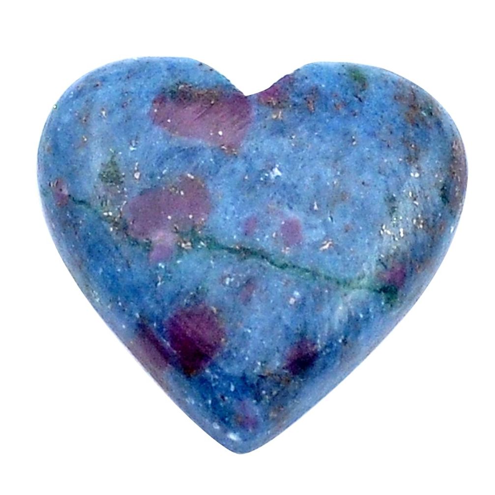 Natural 25.15cts kyanite in ruby cabochon 22x21 mm heart loose gemstone s27537