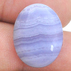 Natural 16.20cts lace agate blue cabochon 20x16 mm oval loose gemstone s28804