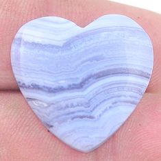 Natural 20.15cts lace agate blue cabochon 23x22 mm heart loose gemstone s27626