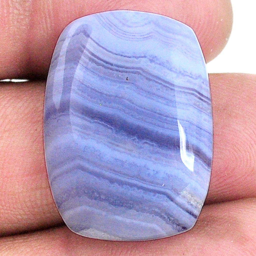 Natural 23.85cts lace agate blue cabochon 26x19 mm octagan loose gemstone s20946