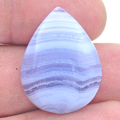 Natural 22.65cts lace agate blue cabochon 26x19 mm pear loose gemstone s27638