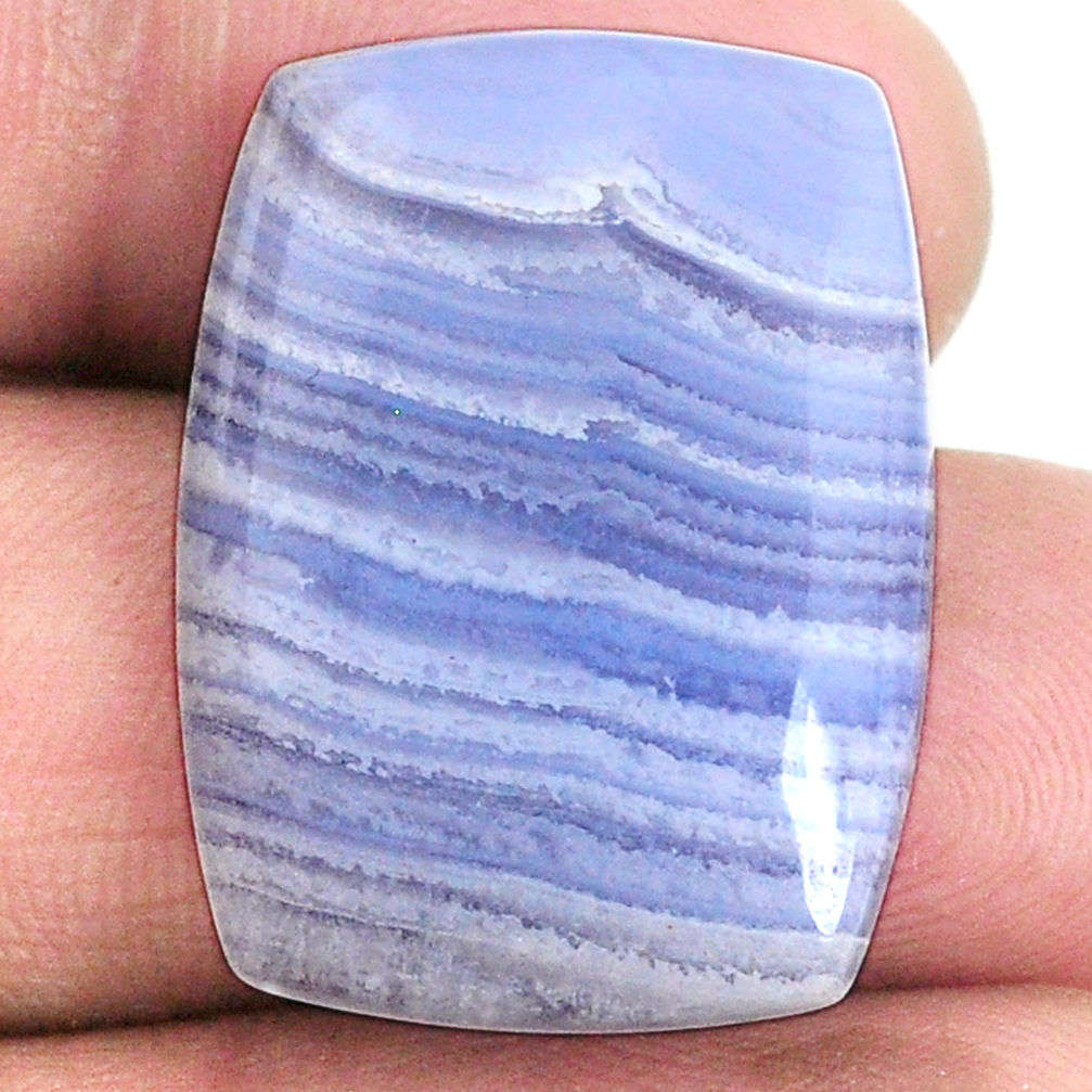 Natural 25.35cts lace agate blue cabochon 26x20 mm octagan loose gemstone s20945