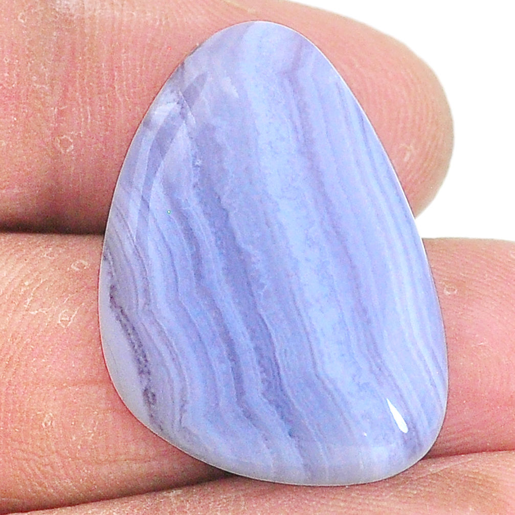 Natural 21.30cts lace agate blue cabochon 28x19 mm fancy loose gemstone s22668