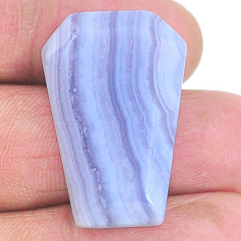 Natural 27.45cts lace agate blue cabochon 29x19 mm fancy loose gemstone s22674