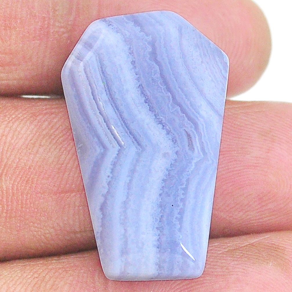Natural 28.40cts lace agate blue cabochon 29x19 mm fancy loose gemstone s22675