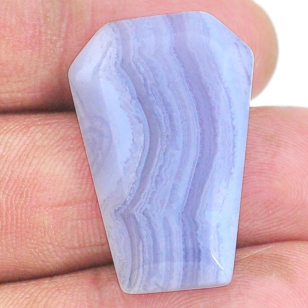Natural 23.40cts lace agate blue cabochon 29x19 mm fancy loose gemstone s22676