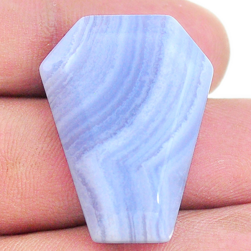Natural 34.45cts lace agate blue cabochon 29x22 mm fancy loose gemstone s24756