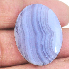 Natural 23.15cts lace agate blue cabochon 29x22 mm oval loose gemstone s22654