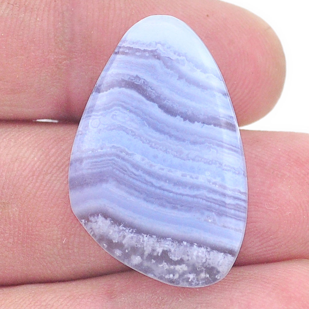 Natural 22.85cts lace agate blue cabochon 30x19 mm fancy loose gemstone s27637