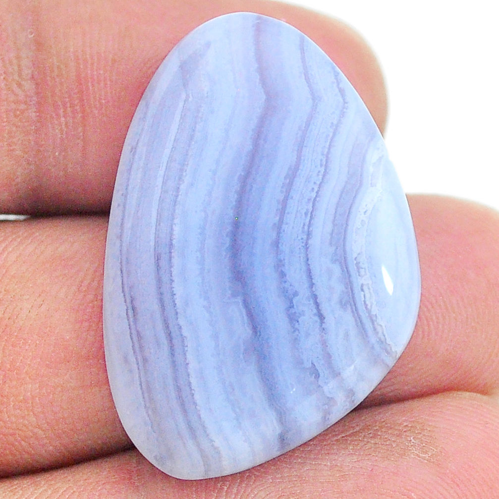 Natural 30.10cts lace agate blue cabochon 31x20 mm fancy loose gemstone s24750