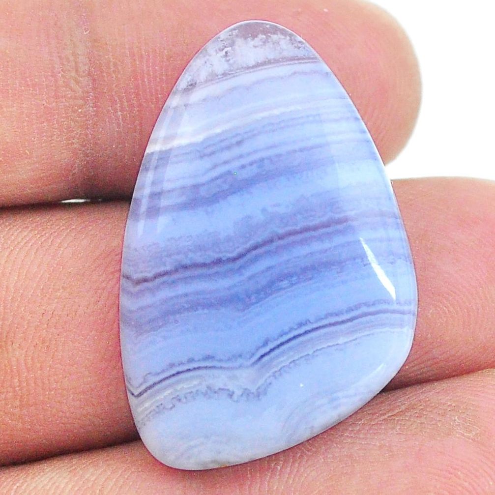 Natural 27.40cts lace agate blue cabochon 31x20 mm fancy loose gemstone s24752