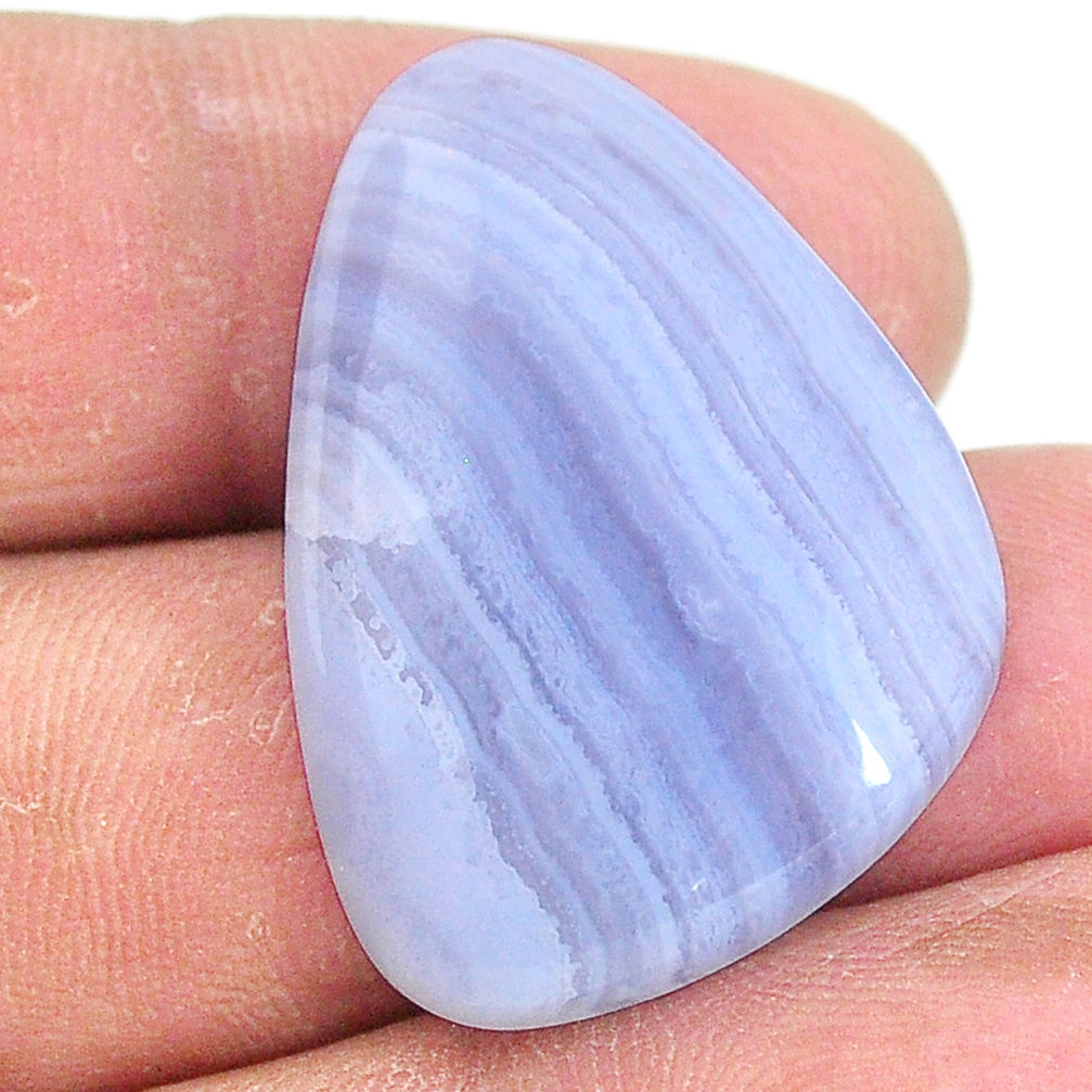 Natural 30.10cts lace agate blue cabochon 31x21 mm fancy loose gemstone s22667