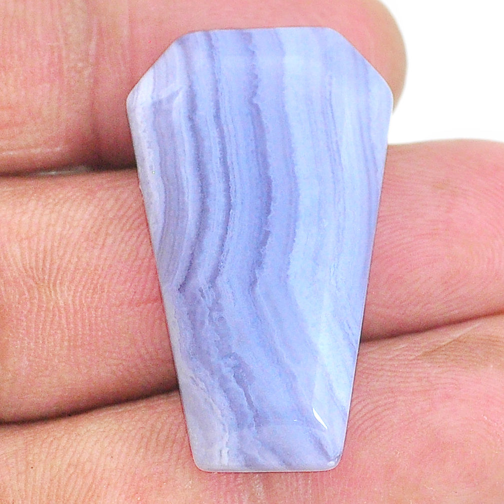Natural 29.45cts lace agate blue cabochon 32.5x19 mm fancy loose gemstone s22680