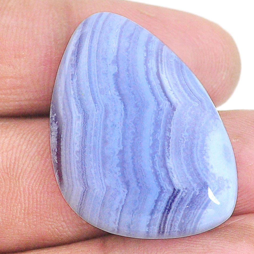 Natural 33.45cts lace agate blue cabochon 32.5x22.5 mm loose gemstone s22644