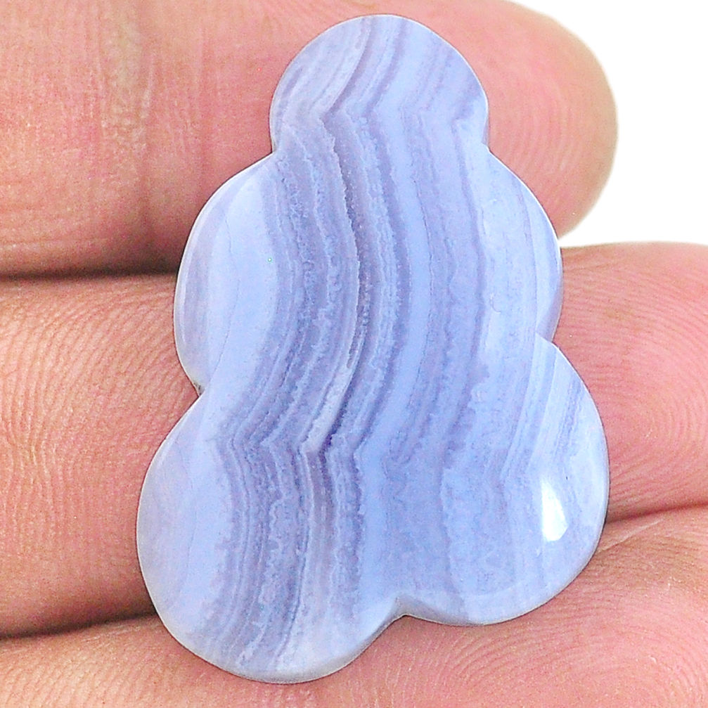 Natural 37.40cts lace agate blue cabochon 32x23 mm fancy loose gemstone s22672