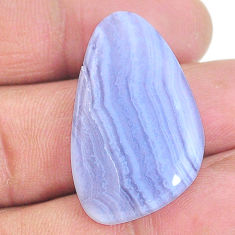 Natural 27.40cts lace agate blue cabochon 33x20 mm fancy loose gemstone s22643