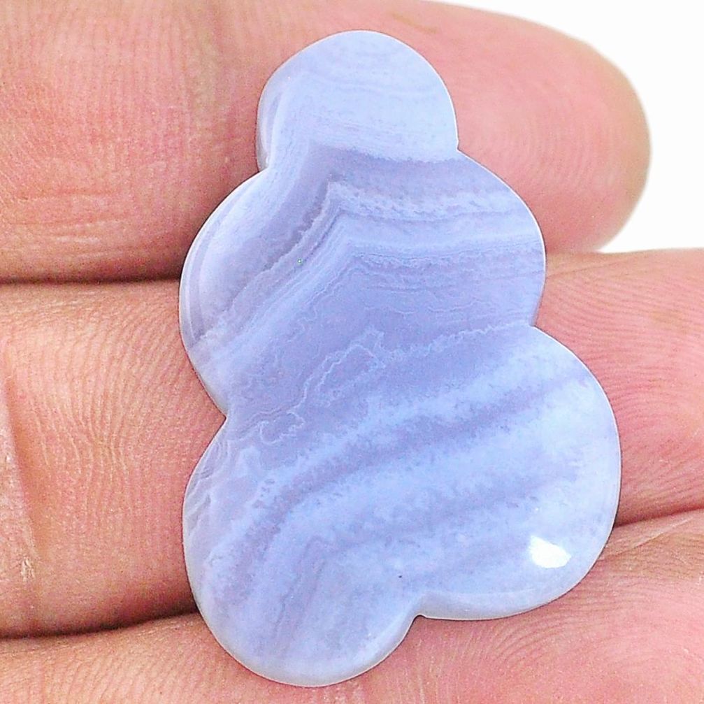 Natural 32.40cts lace agate blue cabochon 34x23 mm fancy loose gemstone s22673