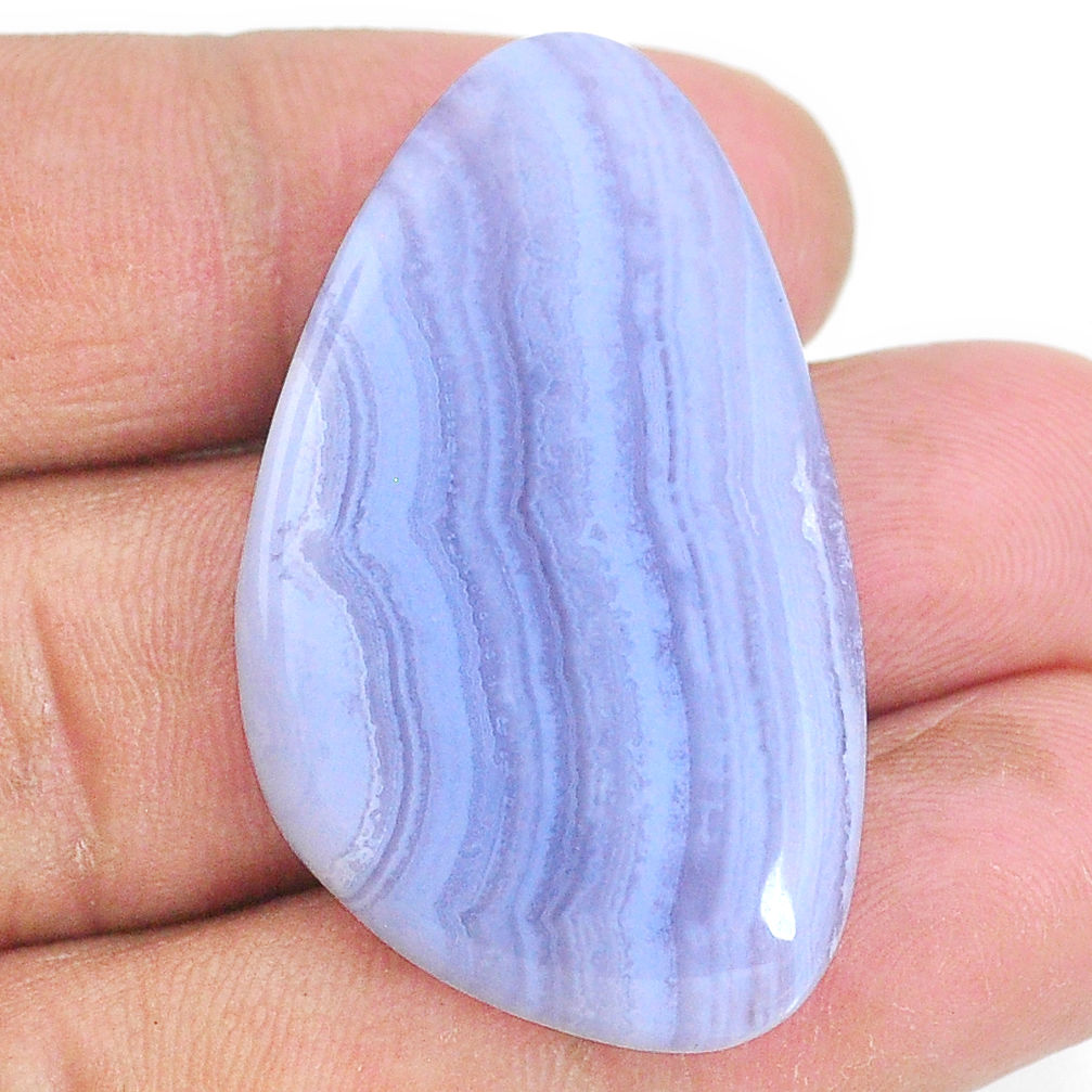 Natural 44.40cts lace agate blue cabochon 40x23.5 mm fancy loose gemstone s22671