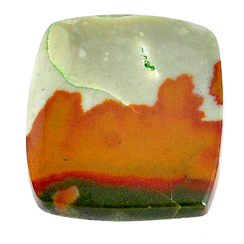 Natural 10.15cts landscape picture jasper 19x17 mm cushion loose gemstone s22723