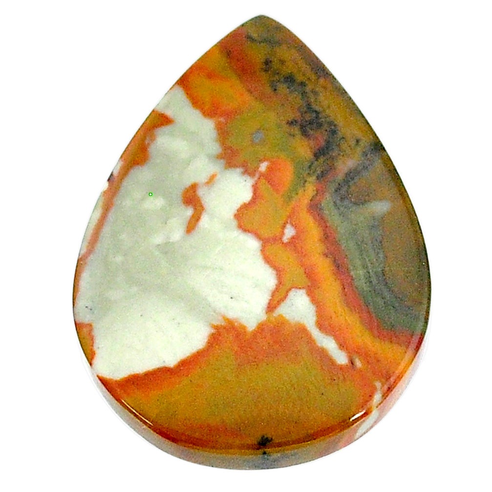 Natural 23.45cts landscape picture jasper 31x22 mm pear loose gemstone s22702