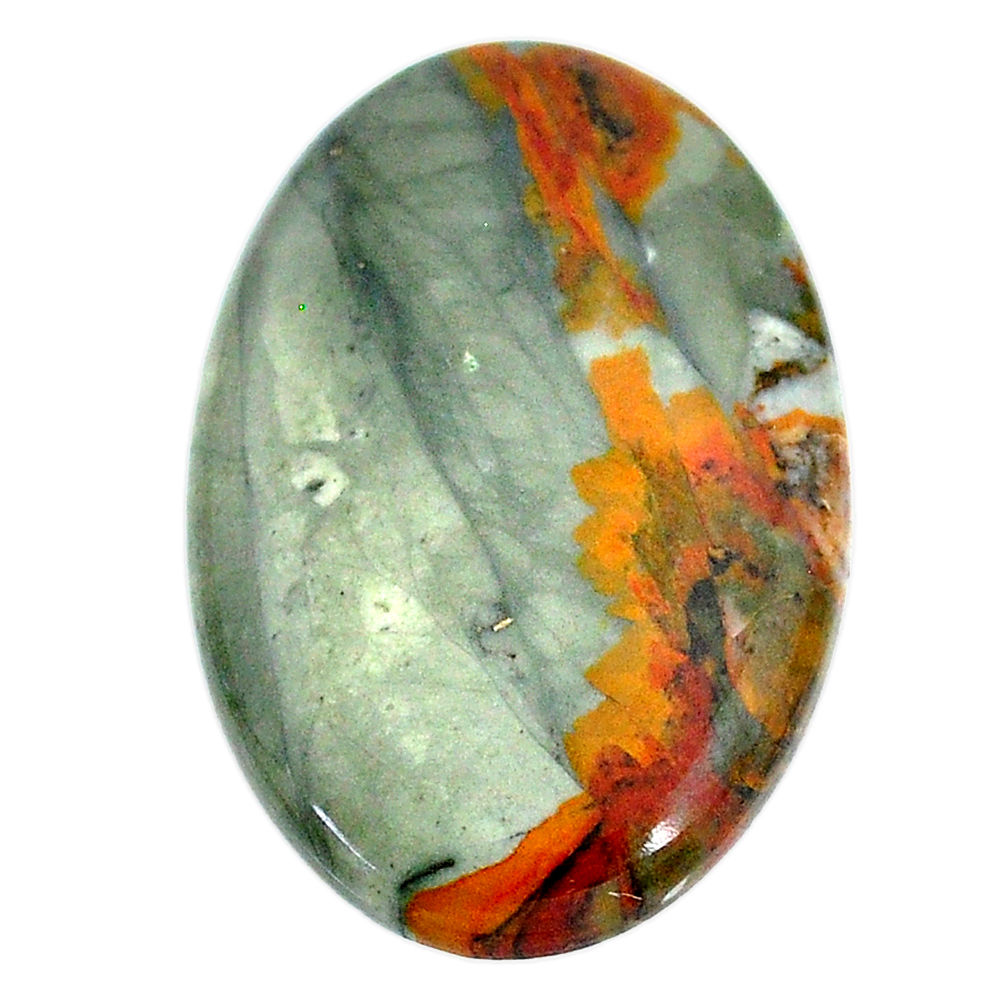 Natural 35.10cts landscape picture jasper 37x24 mm oval loose gemstone s22710