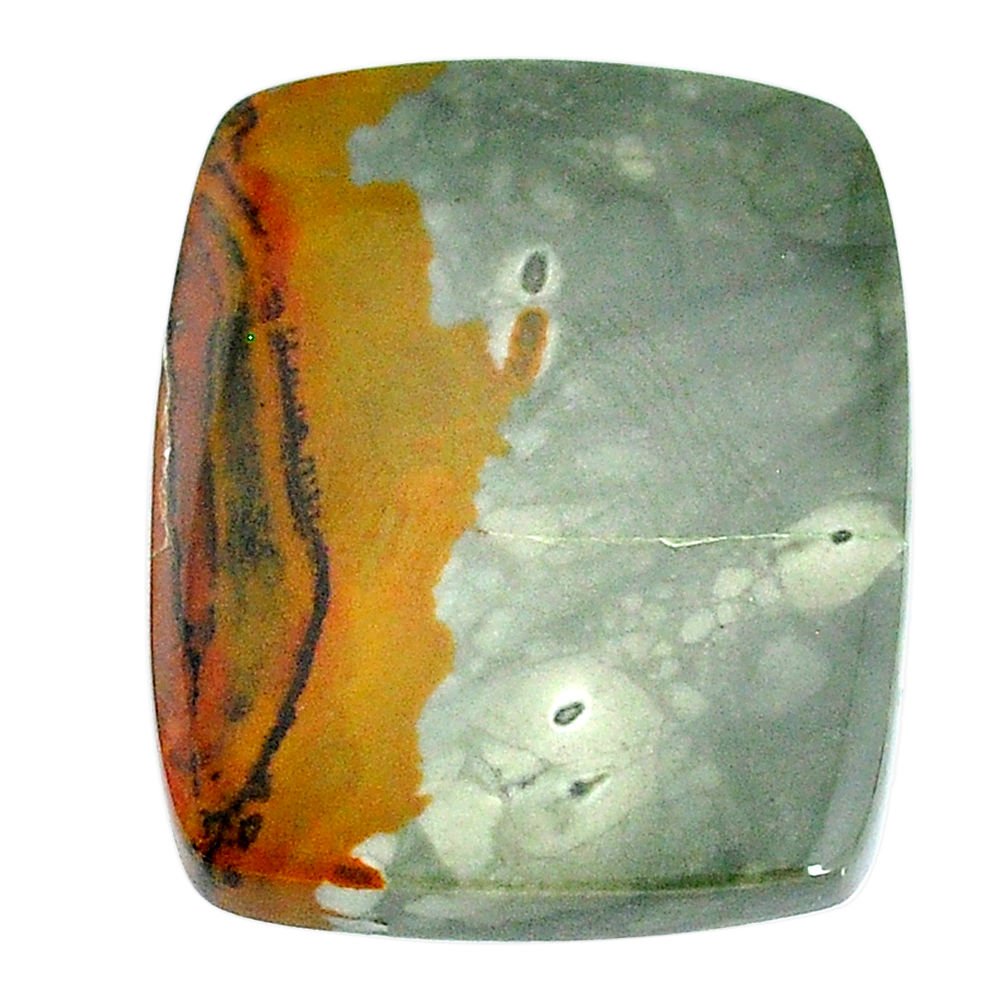 Natural 50.15cts landscape picture jasper 37x26 mm cushion loose gemstone s22716