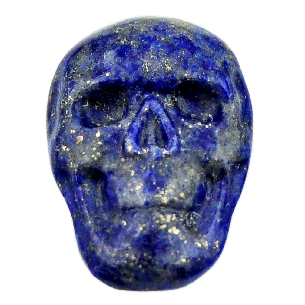 Natural 15.30cts lapis lazuli blue 22.5x15.5 mm skull loose gemstone s18033