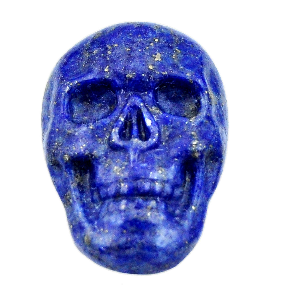Natural 17.40cts lapis lazuli blue 22.5x15.5mm fancy skull loose gemstone s18026