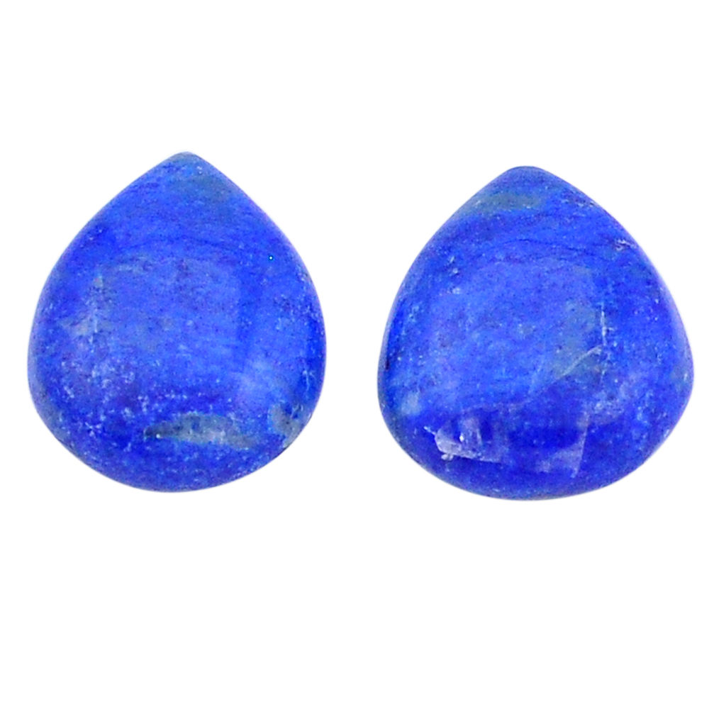 Natural 12.40cts lapis lazuli blue cabochon 13.5x11mm pair loose gemstone s29269