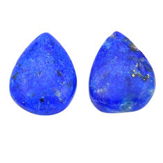 Natural 12.15cts lapis lazuli blue cabochon 15x12 mm pair loose gemstone s29275